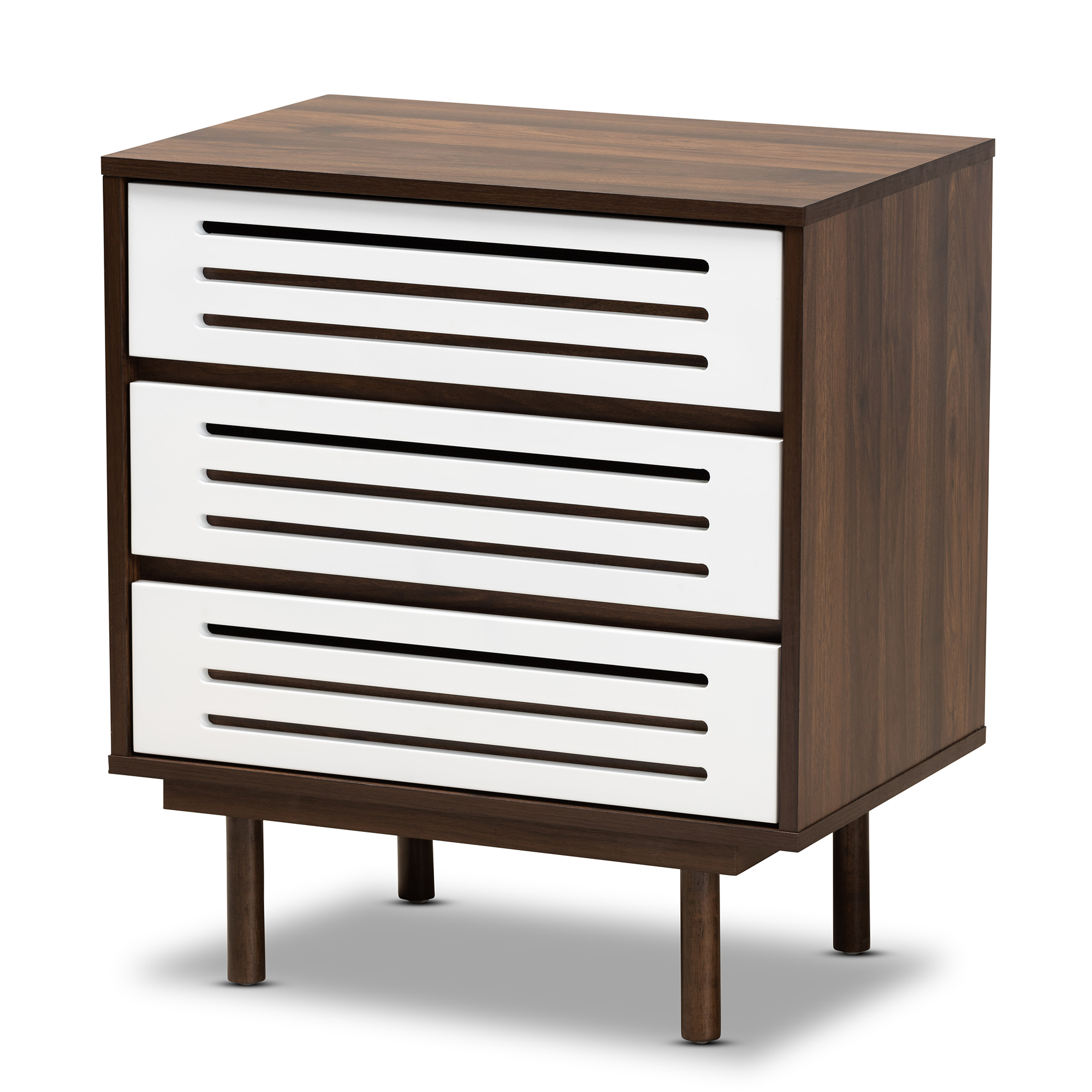 Baxton Studio Meike Mid Century Modern Two Tone Walnut Brown and